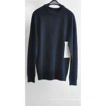 Hommes en rond chandail en tricot en pure couleur Pull